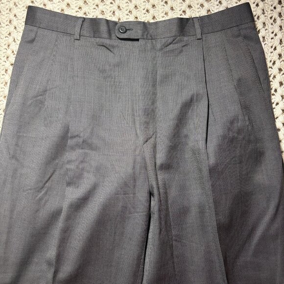 Zanella Bennet Men Gray Pure Virgin Wool Dress Pants Made in Italy Slacks 35x30 - Picture 3 of 11